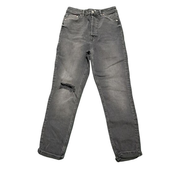 Free People We The Free Zuri Mom Jean Factory Ripped Black High Waist Denim 31 - Picture 5 of 8